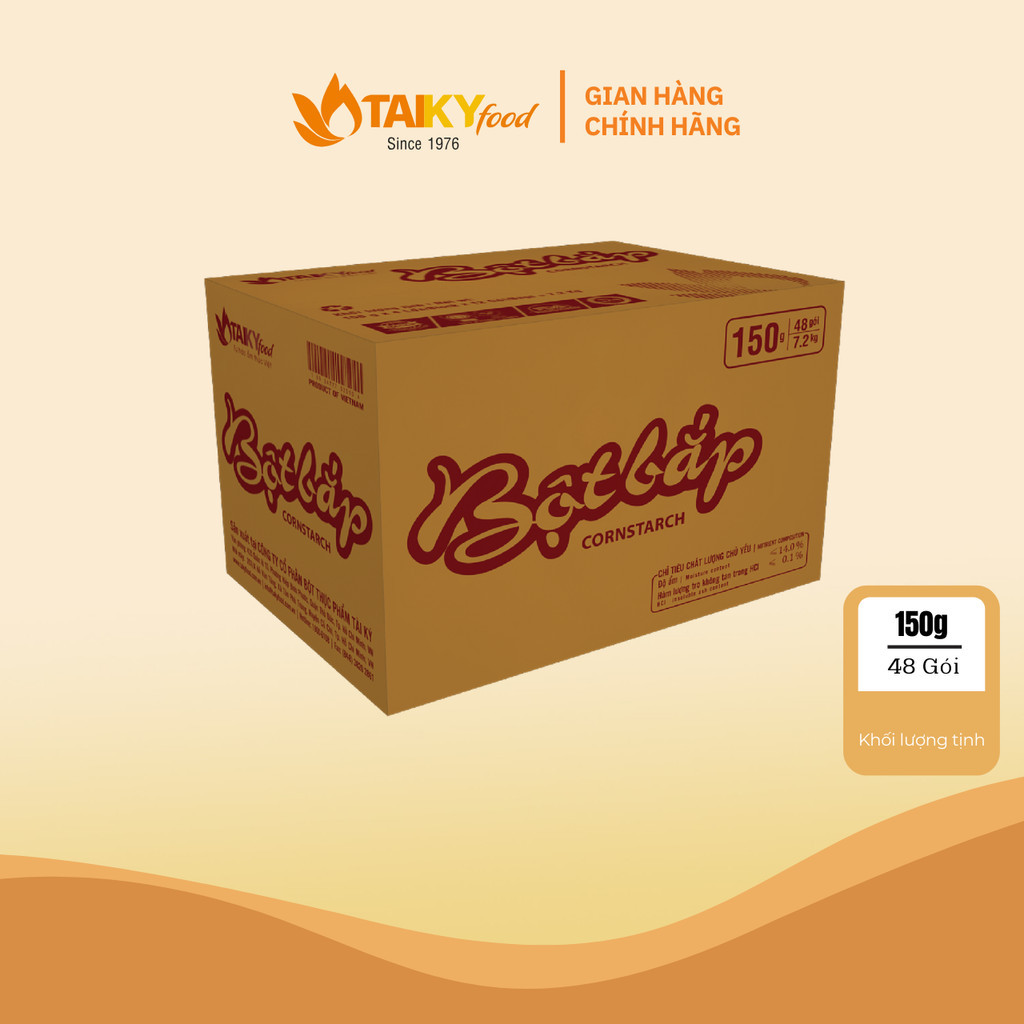 Thùng bột bắp Tài Ký 150g x 48 gói – Hàng chính hãng