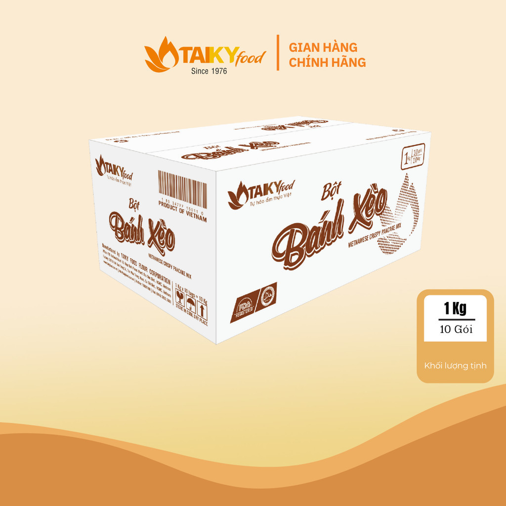 Thùng bột bánh xèo xanh Tài Ký 10 gói x 1kg – Hàng chính hãng