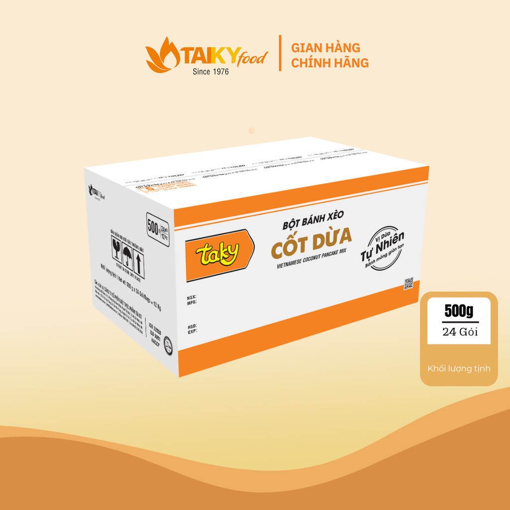 Thùng bột bánh xèo cốt dừa Tài Ký 24 gói x 500g – Hàng chính hãng