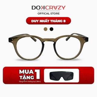 Gọng kính mắt tròn DOKCRAZY LECO nhựa sinh học cao cấp, dáng Hàn Quốc, chống ánh sáng xanh, UV400