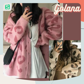 Xả Áo khoác cardigan len họa tiết da báo dáng dài 3 màu ( có bigsize) - Híp shop