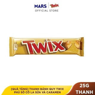 Thanh bánh quy Twix phủ Sô cô la Sữa và Caramen 25g