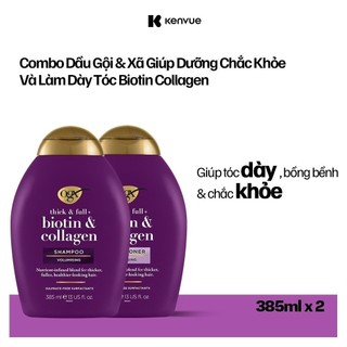 Bộ 2 Chai Dầu gội và dầu xả OGX - Dung Tích 385mlx2
