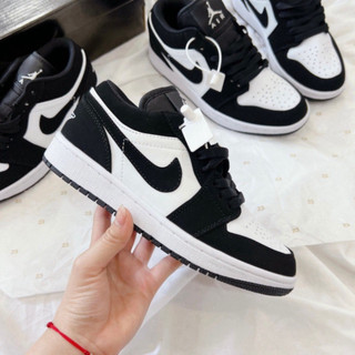 Giày jd cổ thấp đen trắng panda nam nữ, giày jd1 panda đen trắng hàng đẹp full box bill