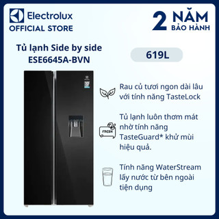 Tủ lạnh electrolux inverter side by side 619 lít - ese6645a-bvn - lấy nước trực tiếp