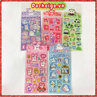 Set sticker nhãn dán hình gấu panda thỏ dễ thương cute 5 mẫu