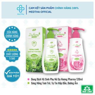 Dung dịch vệ sinh phụ nữ Dạ hương pharma 120ml - Sáng hồng tươi trẻ, tự tin hấp dẫn Dược phẩm Hoa Linh