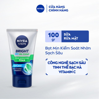 Sữa Rửa Mặt NIVEA MEN Bright Oil Clear Bọt Mịn Kiểm Soát Nhờn | Sạch Sâu (100 g) - 88869
