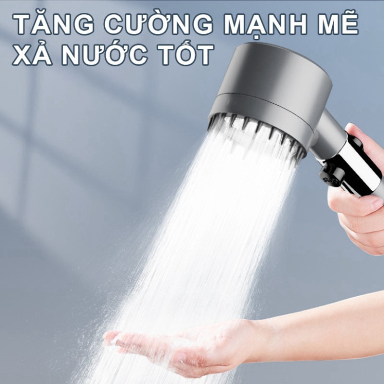 Vòi Hoa Sen Tăng Áp Cao Cấp 3 Trong 1 Có 3 Chế Độ - Vòi Nhà Tắm Công Nghệ Nhật Bản Tặng Kèm Dây
