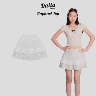 DALLA Chân váy 2 tầng xòe đính nơ Uriel Skirt