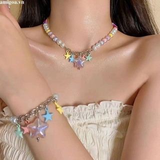 [Kifli.vn] Vòng tay mặt dây chuyền hình ngôi sao đầy màu sắc Vòng tay cá tính dành cho nữ Vòng tay phong cách mát mẻ ngọt ngào-