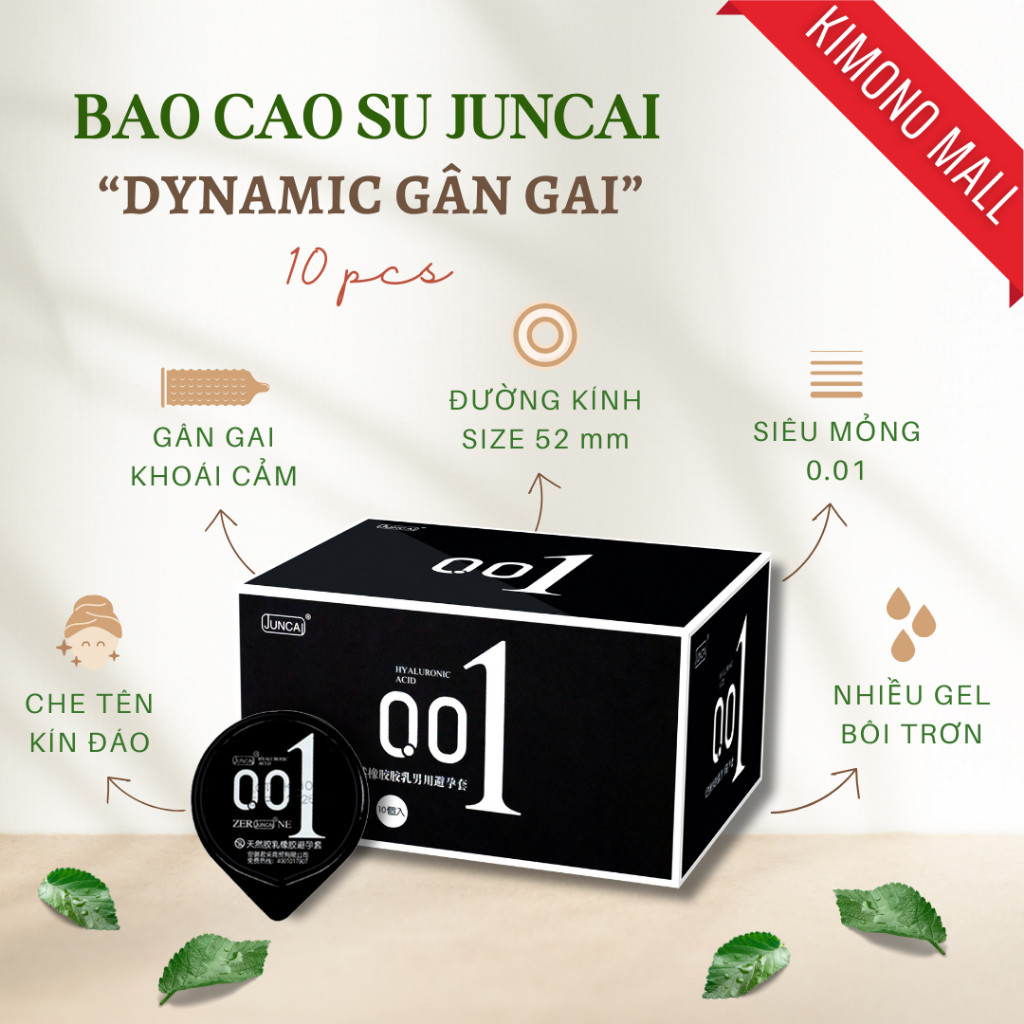 [CHE TÊN] Bao cao su Juncai 001 siêu mỏng gân gai kéo dài thời gian, cao cấp nhiều gel bôi trơn, BCS juncai-olo_store