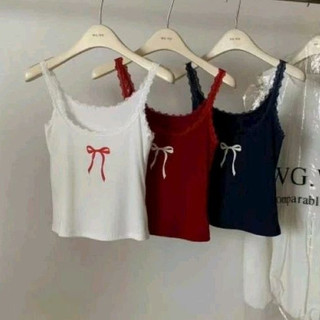 Áo 2 dây nơ pha ren hàng qc