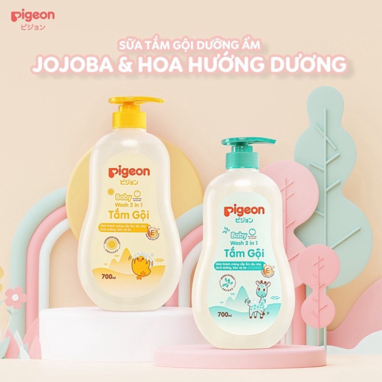 Tắm gội Pigeon cho bé - Sữa tắm gội toàn thân 2 trong 1 an toàn dịu nhẹ 700ml