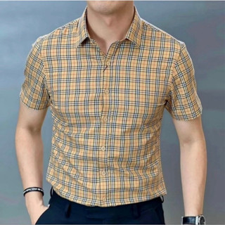 Áo sơ mi nam ngắn tay BBR kẻ nhiều màu caro ,chất liệu cotton thoáng mát