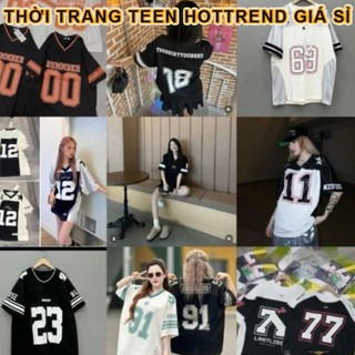 Áo Thun Tay Lỡ Unisex Nam Nữ Chất Cotton In Chữ Số Các Mẫu Hai Mặt Năng Động Cá Tính