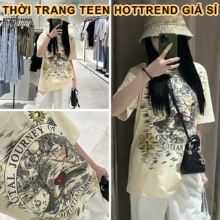 Áo phông Hoa Mặt Trời Đì Ô Joyney - Áo thun tay lỡ nam nữ unisex chất cotton dày dặn form rộng basic hottrend cháy phố