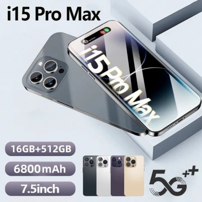 2024 điện Thoại Di động Mới Thông Minh I15 Pro Max 5G 7.3 Inch 16+512 GB điện Thoại Di động Giá Rẻ