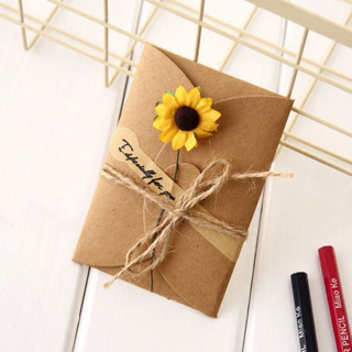 K1 Thiệp giấy kraft thiệp sinh nhật hoa khô handmade viết tay tặng kỷ niệm chúc mừng ngày lễ lưu niệm Nice Gift