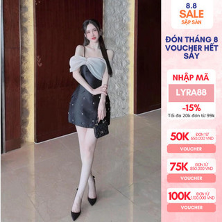 Váy tafta trễ vai phối tơ điệu đà sang trọng đi chơi đi tiệc Lyra VTT003