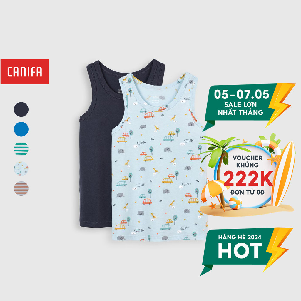 Set 2 áo ba lỗ bé trai CANIFA - 2SA21S001