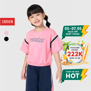 Áo phông bé gái CANIFA thiết kế chun gấu thời trang sành điệu - 1TS21C007