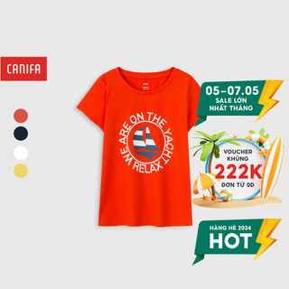 Áo phông bé gái CANIFA 100% cotton  hình in dễ thương cho bé từ 2 tuổi tới 10 tuổi - 1TS21S015