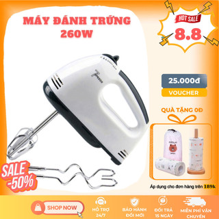 Máy Đánh Trứng Cầm Tay 7 Tốc Độ - Máy Đánh Trứng Mini Đa Năng - Động Cơ Lõi Đồng Mạnh Mẽ - Bảo Hành 3 Tháng