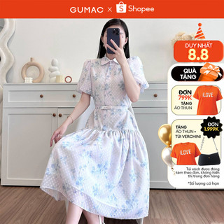 Đầm sơ mi suông thời trang gumac de05005