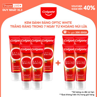 Bộ 6 Kem Đánh Răng Colgate trắng răng Optic White khoáng núi lửa Hàn Quốc 100g