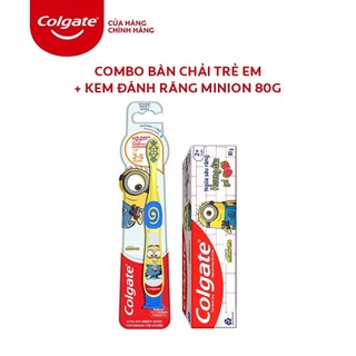 Combo quà: Bàn chải Colgate cho trẻ từ 2-5 tuổi hình ảnh Minion + Kem đánh răng Colgate Minion cho trẻ