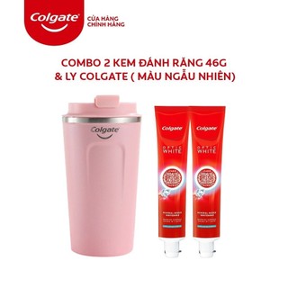 Combo 2 kem đánh răng Colgate làm trắng & sáng răng Optic White 46g và Ly Colgate