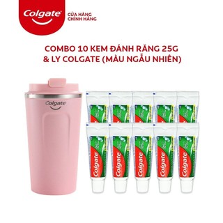 Combo 10 Kem đánh răng Colgate ngừa sâu răng răng chắc khỏe 25g/tuýp và Ly Colgate