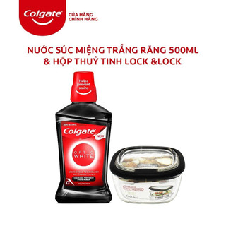 Combo Nước súc miệng Opic White 500ml & Hộp thủy tinh Lock&Lock