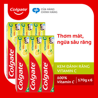 Bộ 6 Kem đánh răng Colgate Vitamin C thơm mát 170g/ tuýp