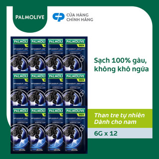 Bộ 12 gói dầu gội Palmolive Men làm sạch sâu dành cho nam từ than tre 6g