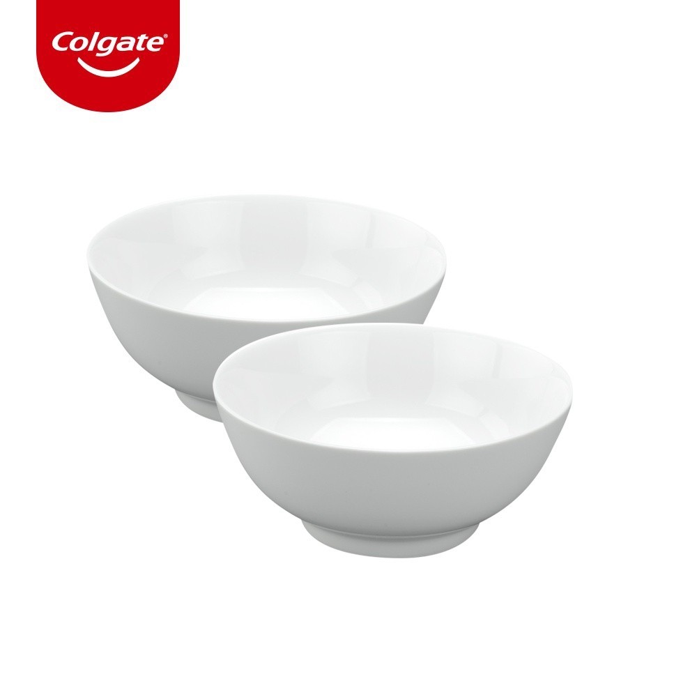 [HB gift]  Bộ 2 tô sứ trắng Colgate