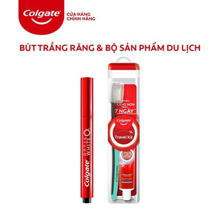 Combo Bút làm trắng răng Colgate Optic White O2 2,5ML và Bộ sản phẩm du lịch Colgate