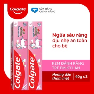 Bộ 2 kem đánh răng trẻ em kỳ lân Unicorn hương dâu Colgate 40g