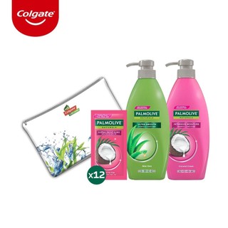 Bộ 2 Dầu gội Palmolive 600ml + combo quà 12 gói dầu gội kèm dầu xả
