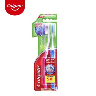 [HB gift] Bộ đôi bàn chải Colgate Slimsoft 3x Sạch Mềm Mịn