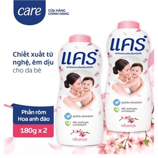 Bộ 2 Phấn rôm em bé Care hương hoa anh đào 180g x2