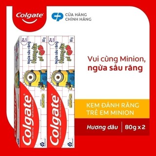 Bộ 2 Kem đánh răng Colgate Minion cho trẻ em hương dâu 80g