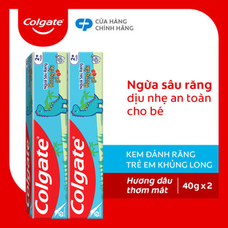 Bộ 2 kem đánh răng trẻ em khủng long hương dâu Colgate 40g