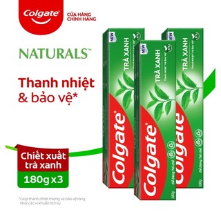 Bộ 3 Kem đánh răng Colgate thiên nhiên thanh lọc từ Trà xanh thiên nhiên 180g/tuýp