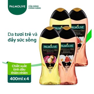 Bộ 2 sữa tắm tinh dầu dưỡng ẩm Palmolive Luminous Oils thiên nhiên 400ml/chai