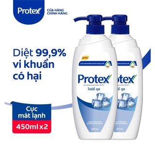 Bộ 2 Sữa tắm Protex Icy Cool cực mát lạnh diệt khuẩn 99,9% 450ml/chai