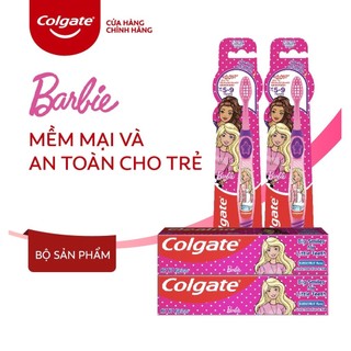 Bộ 2 kem đánh răng 40g và bản chải Colgate cho trẻ em Barbie