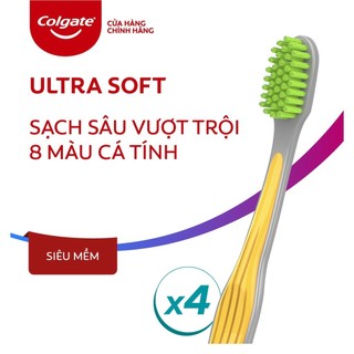Combo 4 Bàn chải đánh răng Colgate Ultra Soft siêu mềm (Màu ngẫu nhiên)