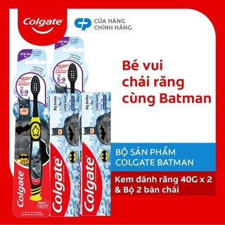 Bộ 2 kem đánh răng 40g và bản chải Colgate cho trẻ em Batman
